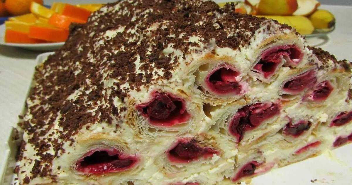 Торт монастырская изба с вишней со сметанным кремом - рецепт с фото пошагово
