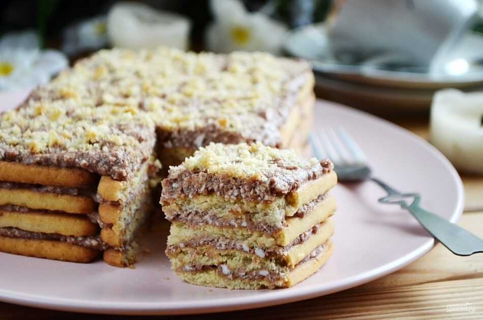 Торт из печенья и творога без выпечки - фото рецепт
